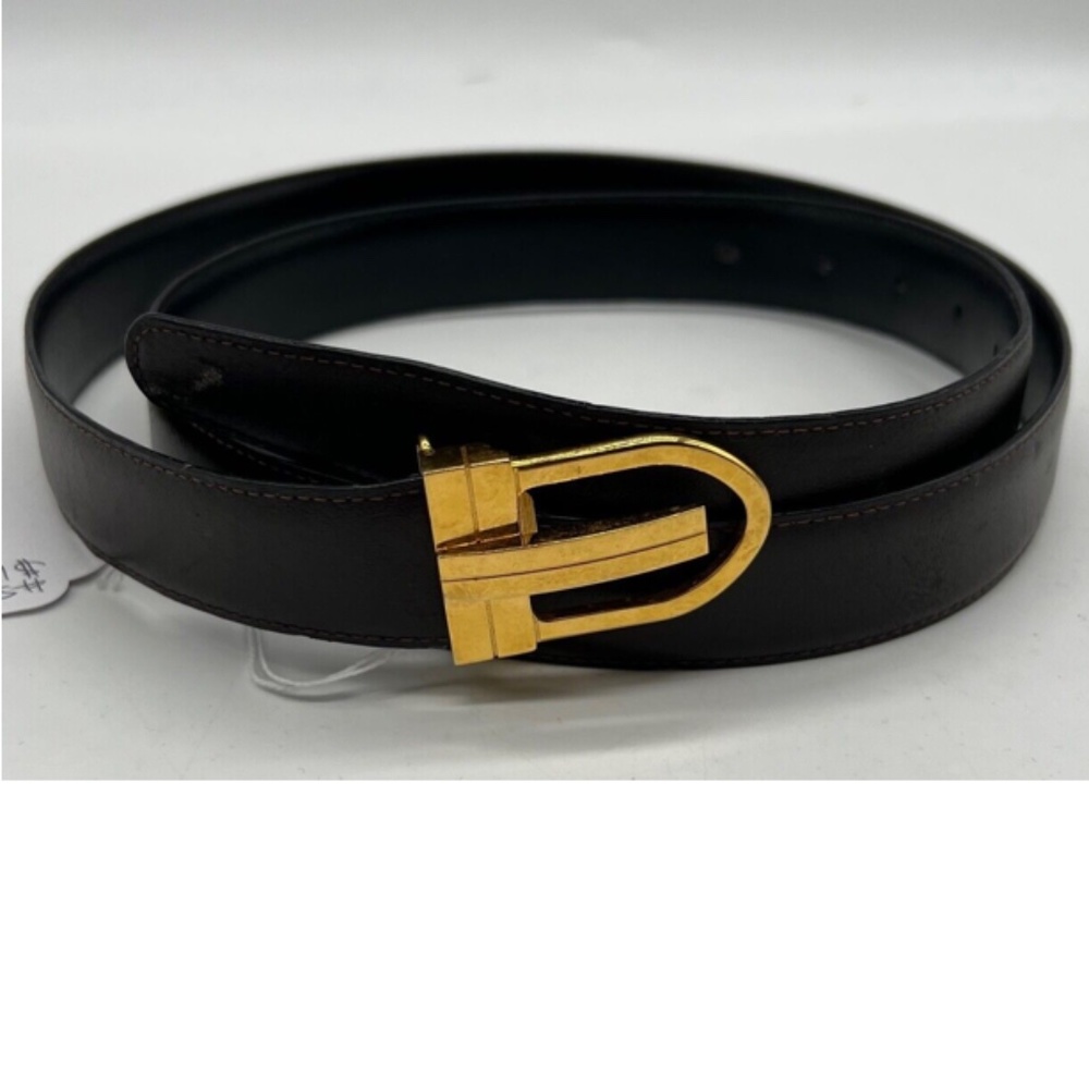 S.T. Dupont Men's Brown/Black Reversible Leather Belt 38"-46"